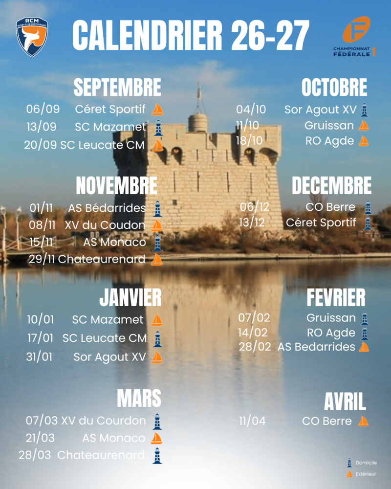 Le calendrier 2026/2027 est dévoilé !
